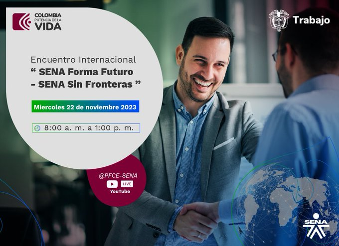 Asohosval's tweet photo. #EnVivo 🎥 #PFCE y 
@SENAComunica los invita a participar del Encuentro Internacional “SENA FORMA FUTURO - SENA sin fronteras” #CampeSENA 💚 ¡Conéctate desde las 08:00 a.m.!

YouTube: https://t.co/w6AsSG1ECU

#SENAConLasEmpresas  @RusbyVargas https://t.co/PswTjnZfQU
