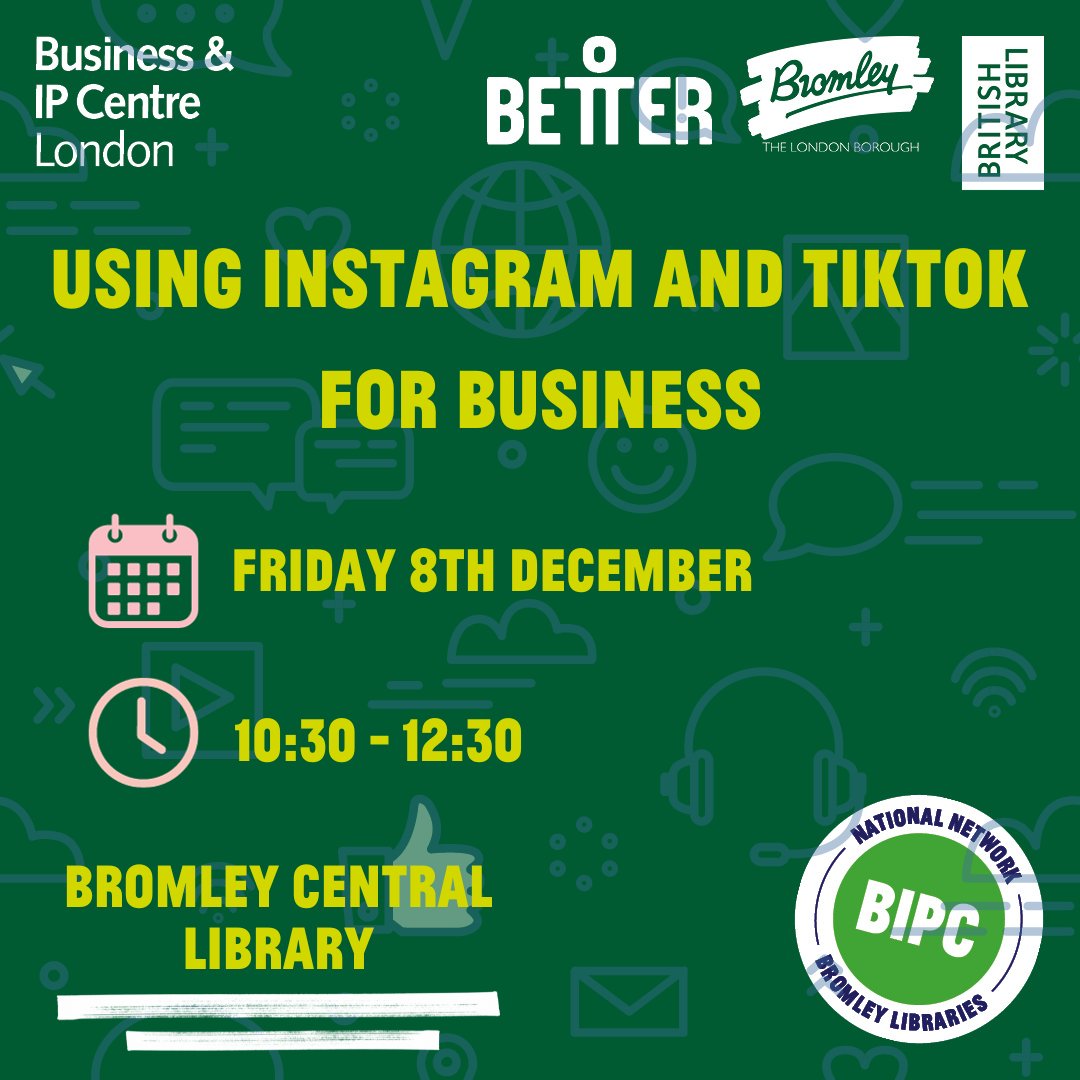 StartUp_Bromley's tweet photo. NEXT EVENT
Start Up Bromley Welcomes Helen Manchip of @SocialSurgeryUK for a workshop on Using Instagram and TikTok for Business!

This class is perfect if you are Looking to reinvigorate your Instagram and/or TikTok game!

Sign up using the link below:
https://t.co/EAjh2GvEnW https://t.co/v4S0CUilAy