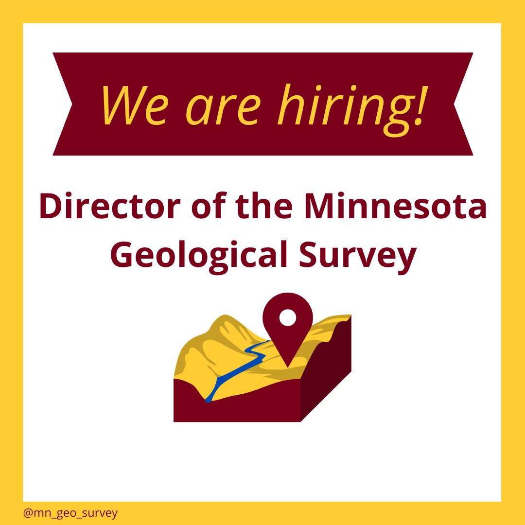 We are hiring a director for the Minnesota Geological Survey. Job code 358704. Follow the link for more information. hr.umn.edu/Jobs/Find-Job