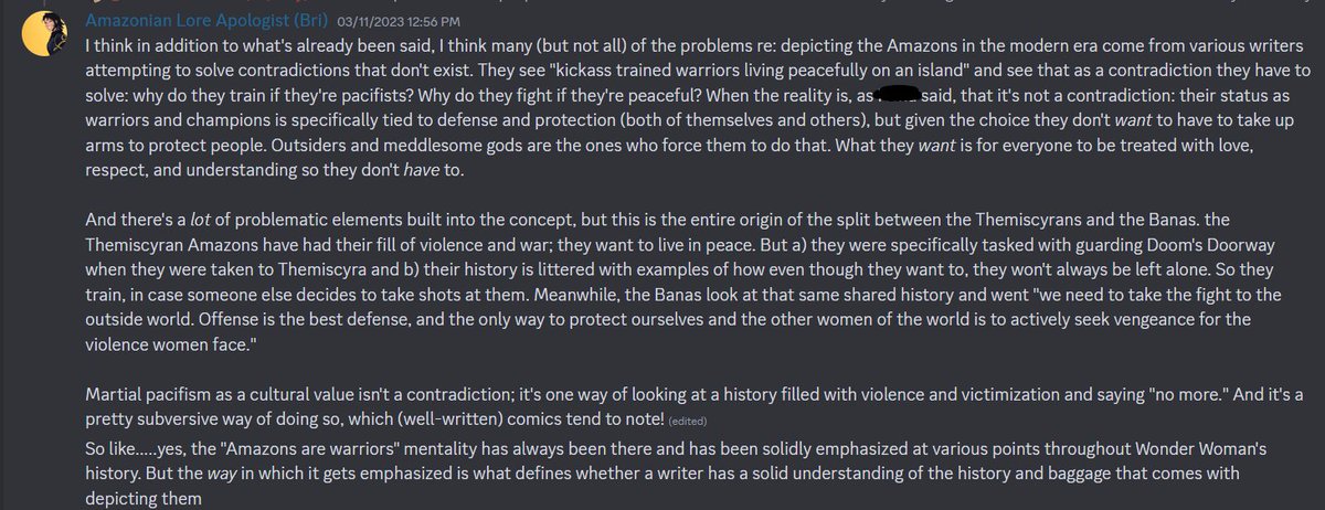 @ChimaIhebuzor1 oh absolutely. that's part of the write-up, in that what the Themiscyrans vs. the Banas SHOULD be is not what they've ended up being (primarily because they've both been written by men). Here's a bit more elaboration on that via a discussion I had several months ago on Discord:
