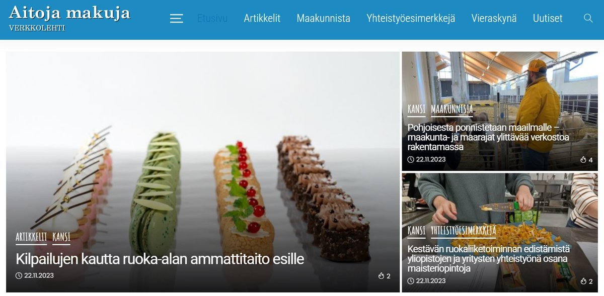 Tämän vuoden viimeinen Aitoja makuja -lehti on luettavissa aitojamakujalehti.fi. Esittelyssä useampia #elintarvikeala'n yrittäjille suunnattuja työkirjoja ja kehittämisterveisiä eri puolilta Suomea + paljon muuta mielenkiintoista. #aitojamakujalehti #ruokaketju <a href="/Ruralia_UH/">Ruralia-instituutti</a>