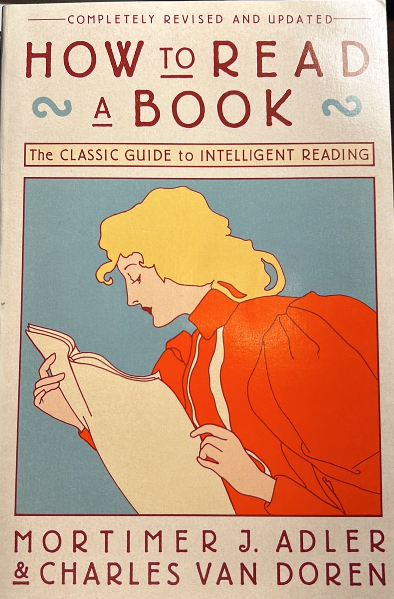 therapiststips's tweet image. While I am reading 3-4 books at any given time, this is one that I bought years ago and never read… I want to develop a better process for my reading. #HowToRead #Adler
