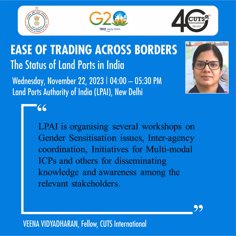 CUTS_CITEE's tweet photo. Insights from #CUTSDisseminationWorkshop on Improving #India’s Ease of #Trading across #Borders: Opportunities and Challenges in #IntegratedCheckPosts
@LPAI_Official @_RiyaSinha @nikitasingla17 @Prabir_India @arvind911 @Aditymishrgmai1 https://t.co/B16q7luWNG