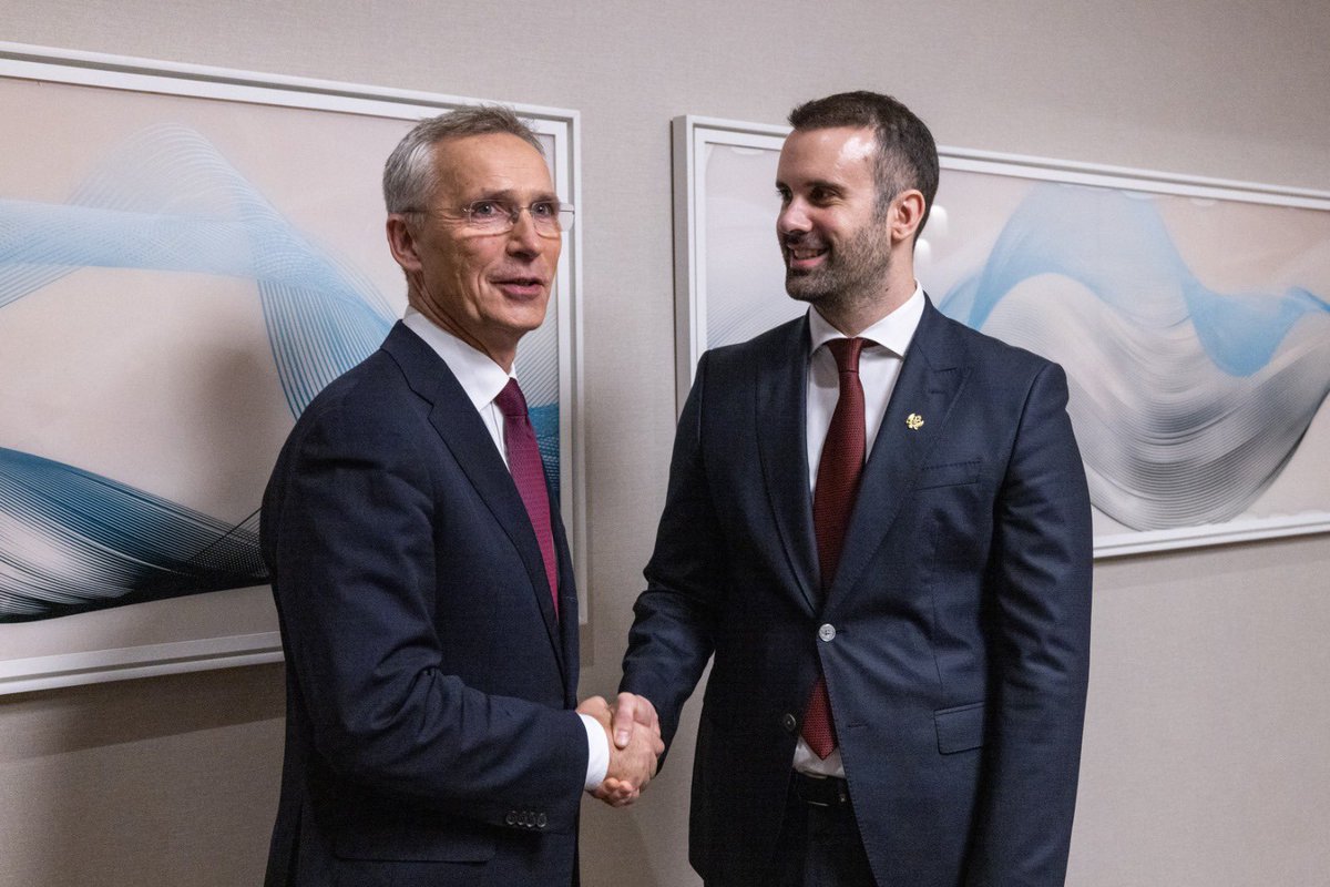 Congratulated Prime Minister @MickeySpajic on his appointment. #Montenegro makes key contributions to #NATO, and plays a vital role for stability in the Western Balkans. We agreed on the importance of continued support for #Ukraine, and the need to stand strong together in NATO.