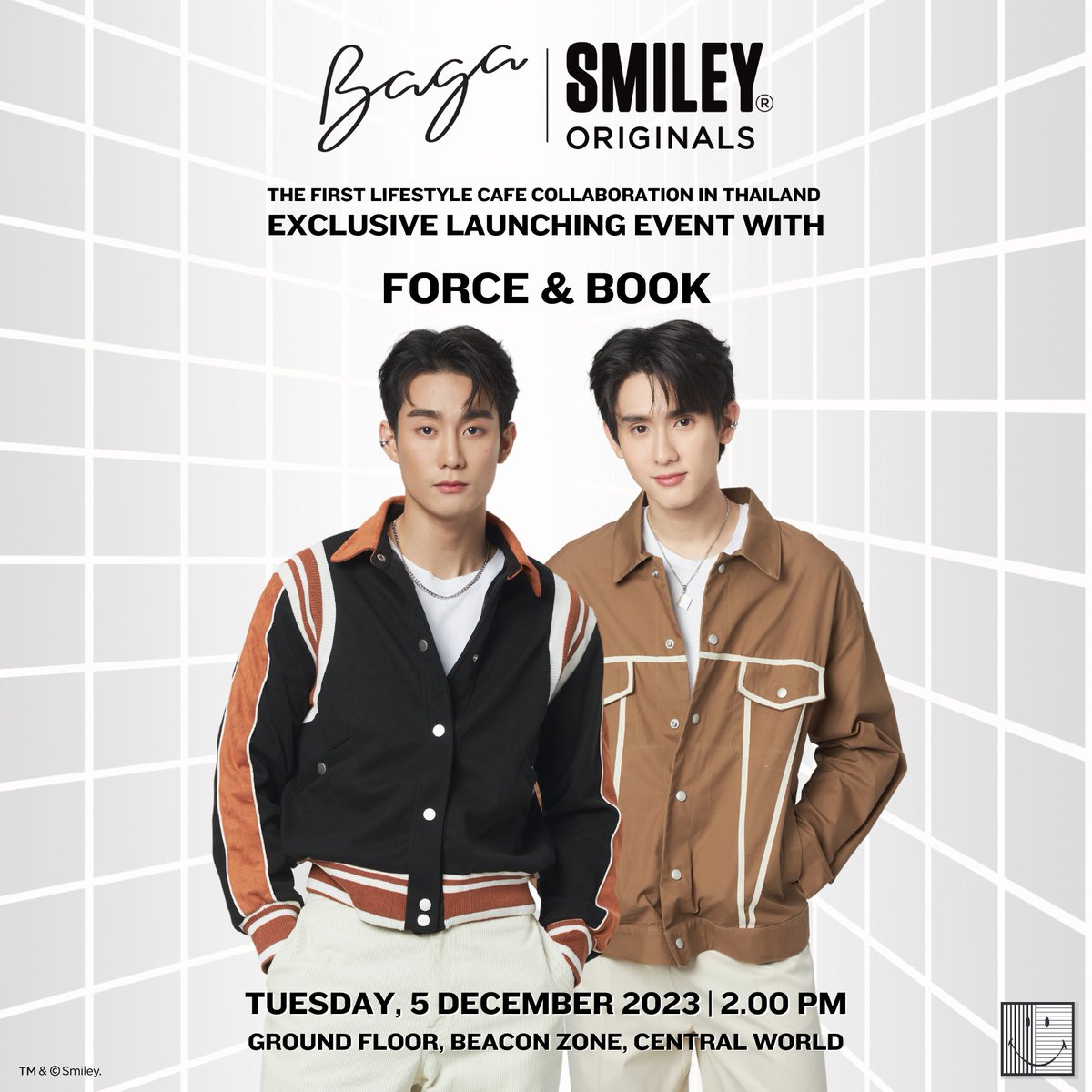 cafe_baga's tweet photo. • สิทธิ์ร่วมงาน พร้อมที่นั่ง Front Row 
• Exclusive Meeting w/ #ForceBook
• Fast Track to Black Tier
• Gift &amp; Voucher
จำหน่ายที่ https://t.co/mrrDImACUS เริ่ม 29/11/2023 Term &amp; Co. apply

#BAGAxSMILEYxFORCEBOOK
#TakeTheTimeToSmile
#CafeBAGA #BAGAxSMILEY
#CafeBAGAcentralwOrld https://t.co/562xv0Mv2o