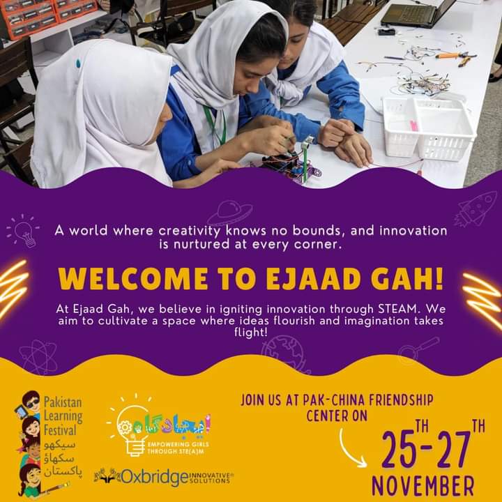 plf_pk's tweet image. Visit EjaadGah&apos;s station to enjoy interactive activities, especially designed to unlock innovation and creativities of young leaders at #PLFIslamabad! 🔬

From electronics to art, robotics to sustainable design, there&apos;s something for every curious mind.

#PakistanLearningMovement
