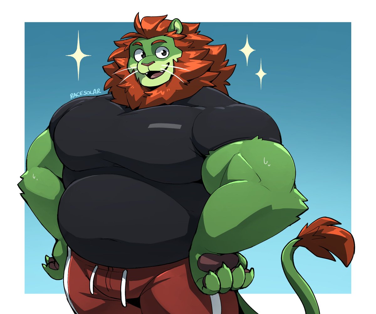 i've wanted to draw Sol as a lion for ages, so Sollion... he's a personal trainer! he's super supportive and friendly and all-around a good boi
