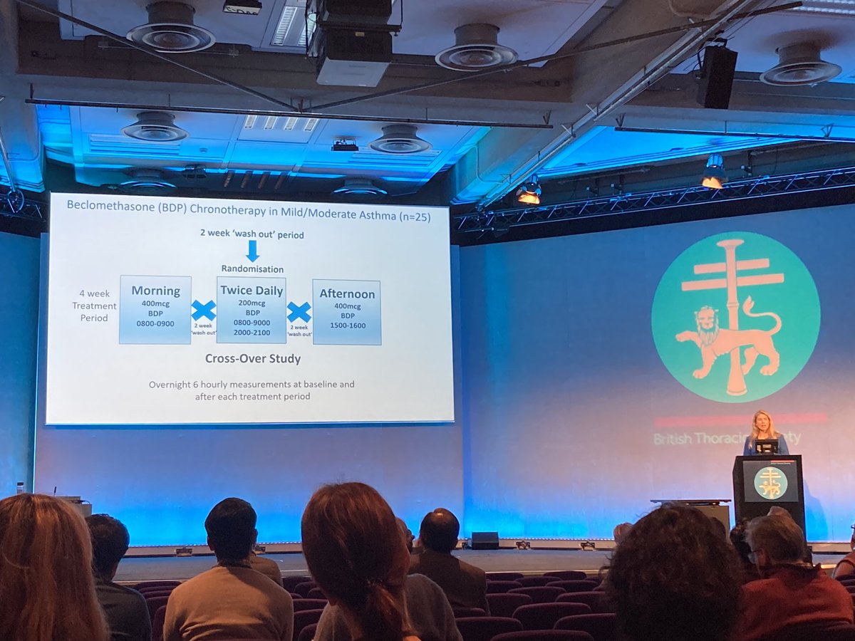 Brilliant inaugural @asthmalunguk @BALRcommunity lecture at #BTSWinter2023 by @h_durrington about changes in clinical features of asthma across the day, regulated by peripheral clocks. Potential implications for timing of treatment - and clinical assessments!