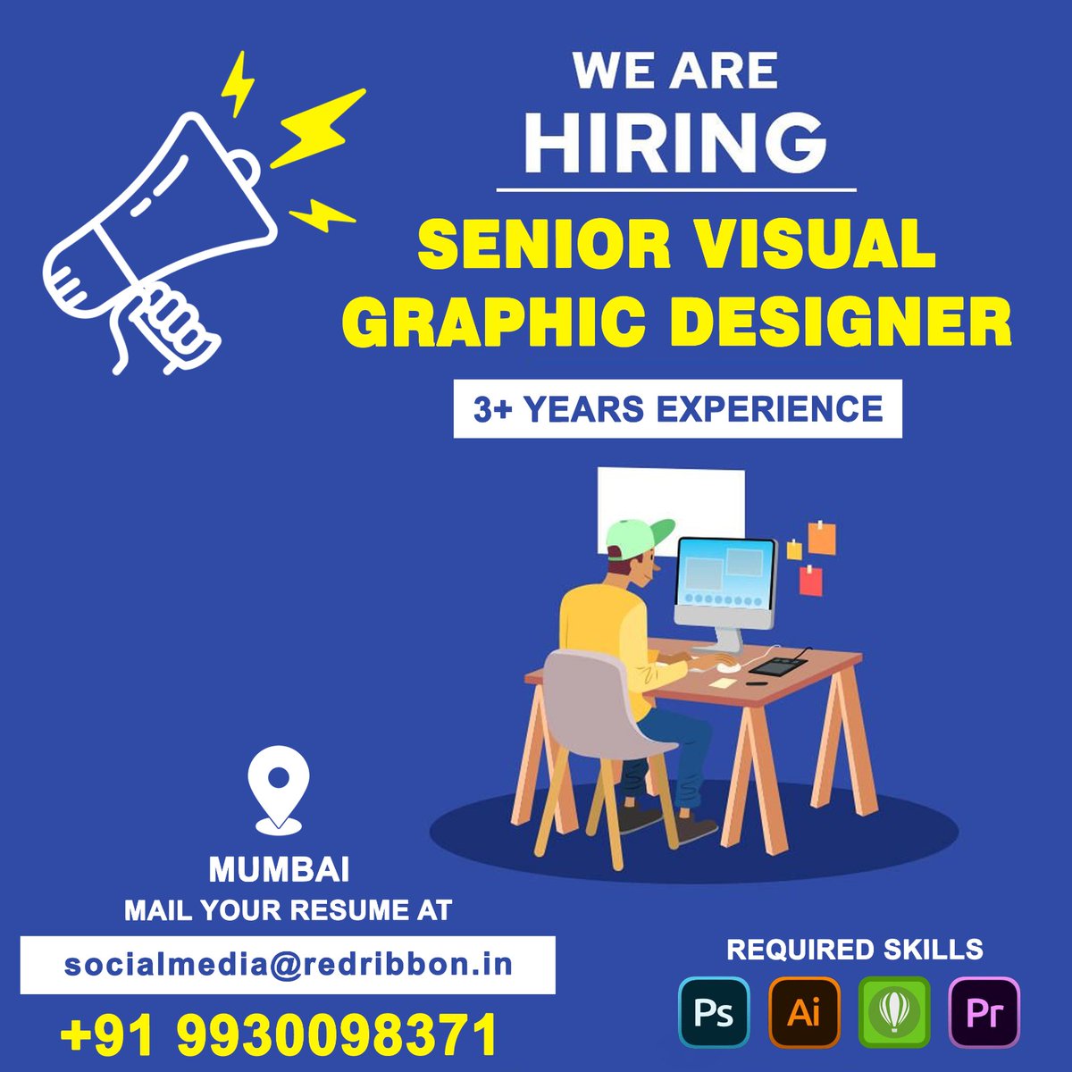 Join our creative journey! 

We're on the lookout for a Senior Visual Graphic Designer to bring innovation and style to our team. 

#HiringNow #JoinOurTeam #DesignJob #SeniorDesigner #CreativeOpportunity #DesignersWanted #DesignJobs #GraphicDesigner #NowHiring #DesignCommunity