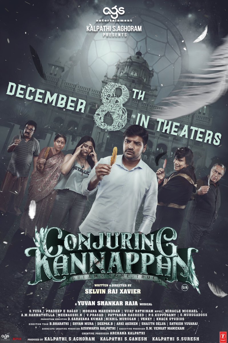Get Ready for a spine-chilling laughter fest! 

#ConjuringKannappan is releasing in Theatre's on December 8th! 👻😄

#ConjuringKannappanOnDec8th

Produced by <a href="/Ags_production/">AGS Entertainment</a> #KalpathiSAghoram #KalpathiSGanesh #KalpathiSSuresh 

Directed by <a href="/selvinrajxavier/">Selvin Raj</a>
A <a href="/thisisysr/">Raja yuvan</a> musical