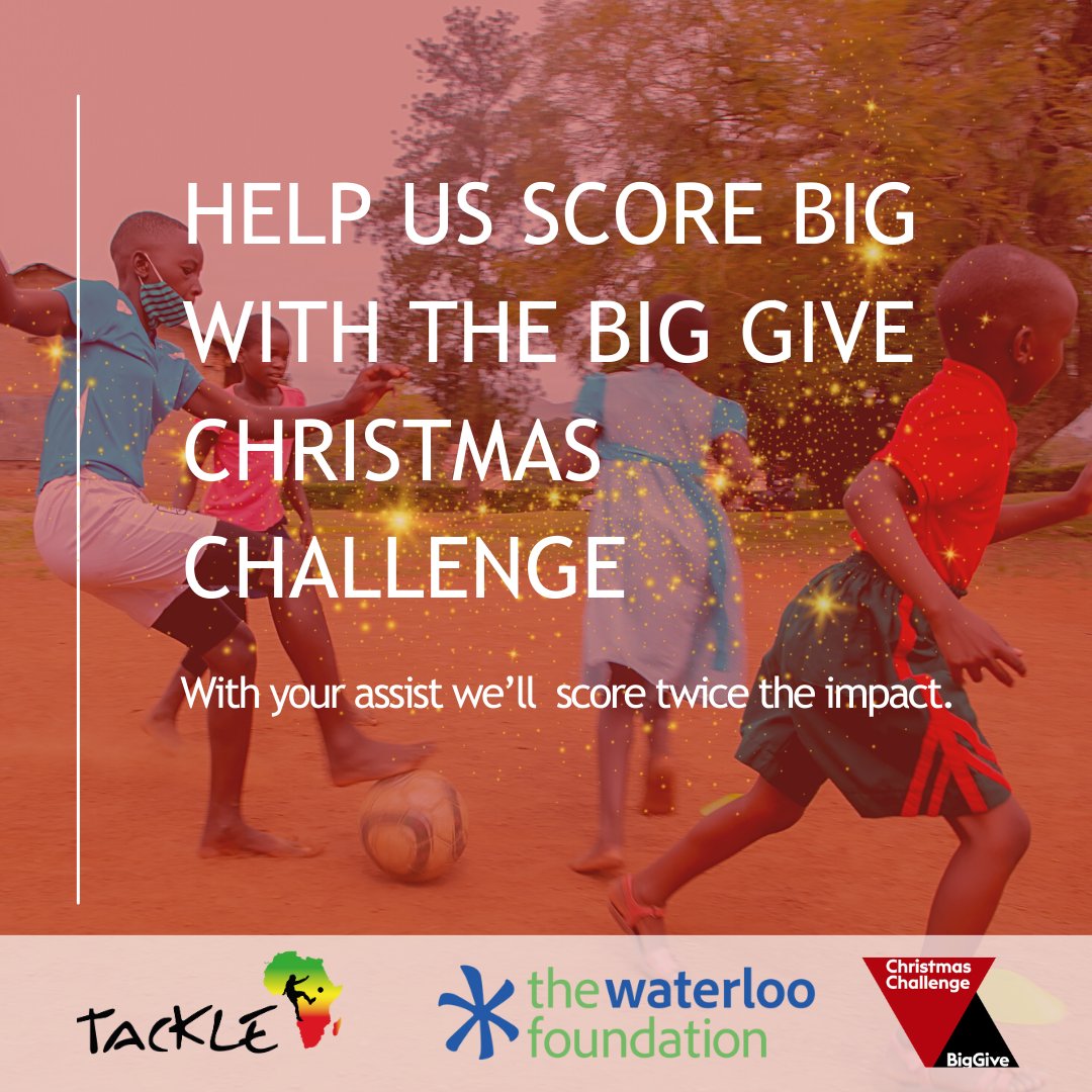 Only 5 days till the <a href="/BigGive/">Big Give</a>  #Christmas Challenge. All donations made to Tackle between 28th Nov and 5th Dec will be matched by our challenge champions -The Waterloo Foundation. Save the date, please donate and let's score together!
Donate here: donate.biggive.org/campaign/a0569…