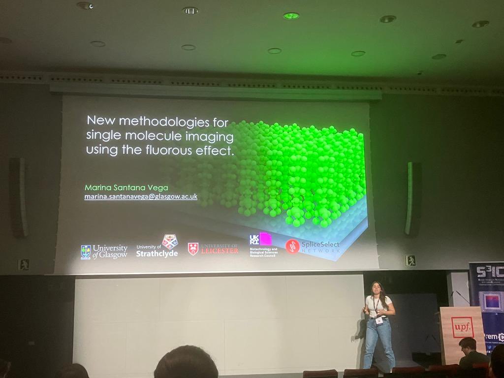 Great start to the #S3IC2023 conference on single molecule sensors and nano systems in Barcelona, presenting collaborative work from @RNAsLOLA with @carlosbueno1976 and Andrea Taladriz from @BurleyResearch. @AWClarkResearch @UofGEngineering @UofGSciEng