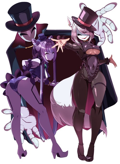 災禍に笑う禍面のヒロインたち。
禍面人形と禍面パフォーマー。

きみはどっちの禍面堕ちにする? 