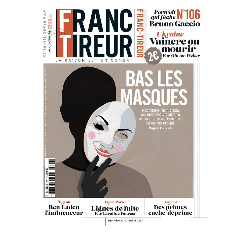 franctireurmag's tweet photo. 🔴🔔 Dans Franc-Tireur N106

Près de deux années se sont écoulées depuis l’invasion russe en #Ukraine. Reportage signé Olivier Weber. @BelattarYassine, humoriste radical et victimaire reçu à l’Élysée, par @BenjaminSire.  L'édito de @CarolineFourest : Lignes de fuite