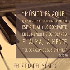 Feliz día del músico a todos nuestros hermanos que dedican su tiempo a esta sensacional tarea...
Dios los bendiga y proteja siempre a todos🙏
Que triste sería la vida sin la música, definitivamente obra de Dios ejecutada por hombres espectaculares.
Que vivan LOS MÚSICOS.