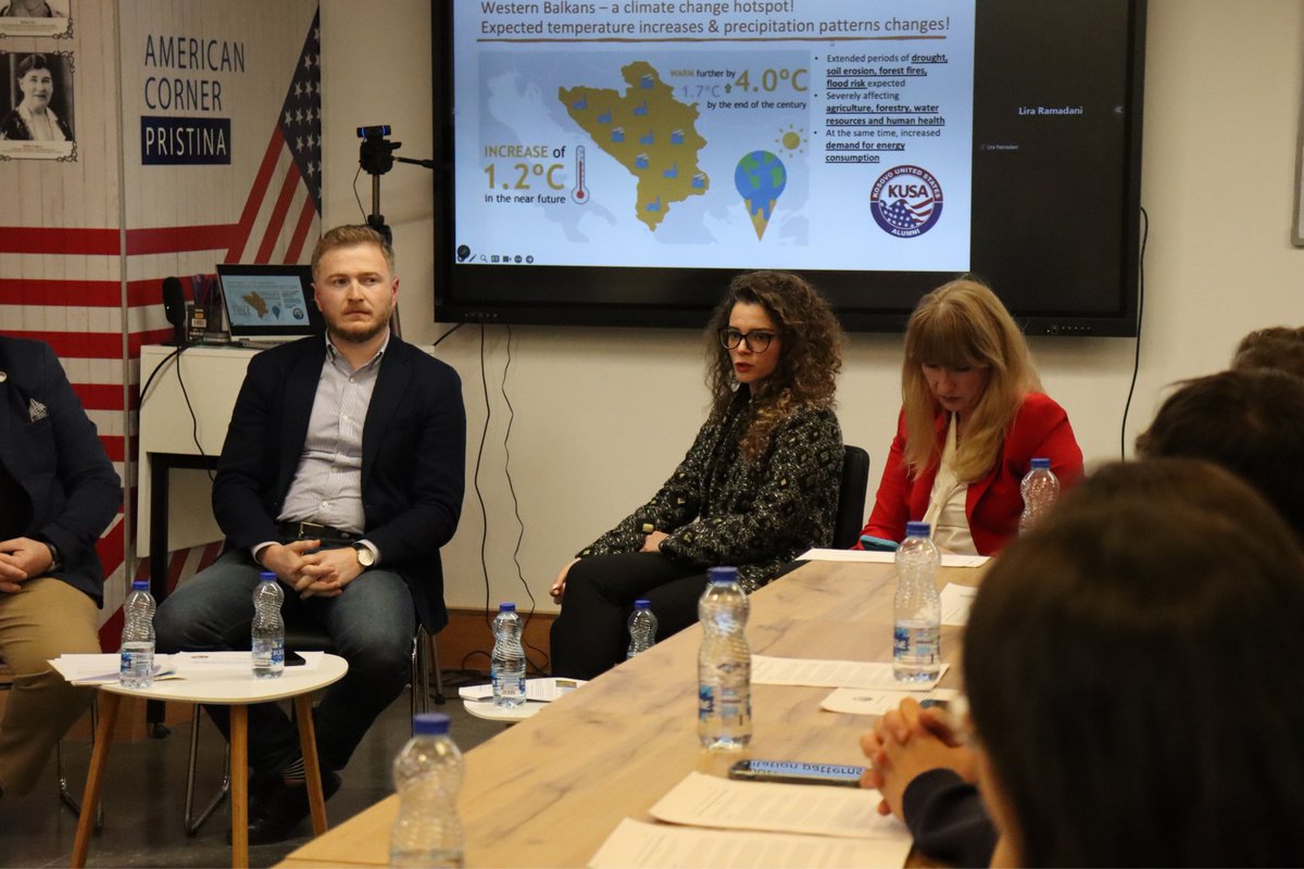 kusacenter's tweet photo. Discover highlights from the recent KUSA Alumni Talk event, where our Alumni Team on Energy and Environment shared their Position Paper on Kosovo's energy transition and health impacts. https://t.co/AGVWrVN23Z