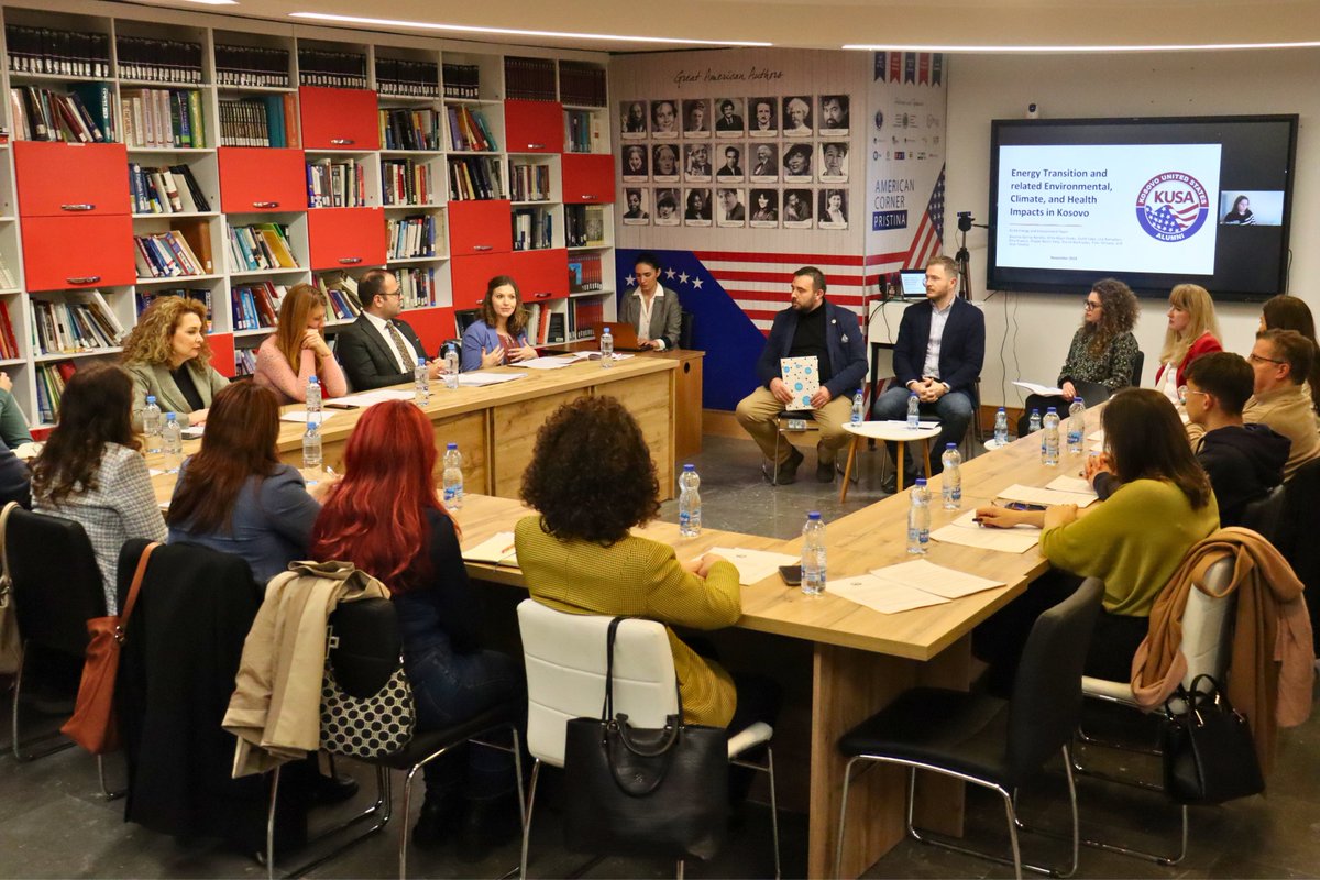 kusacenter's tweet photo. Discover highlights from the recent KUSA Alumni Talk event, where our Alumni Team on Energy and Environment shared their Position Paper on Kosovo's energy transition and health impacts. https://t.co/AGVWrVN23Z
