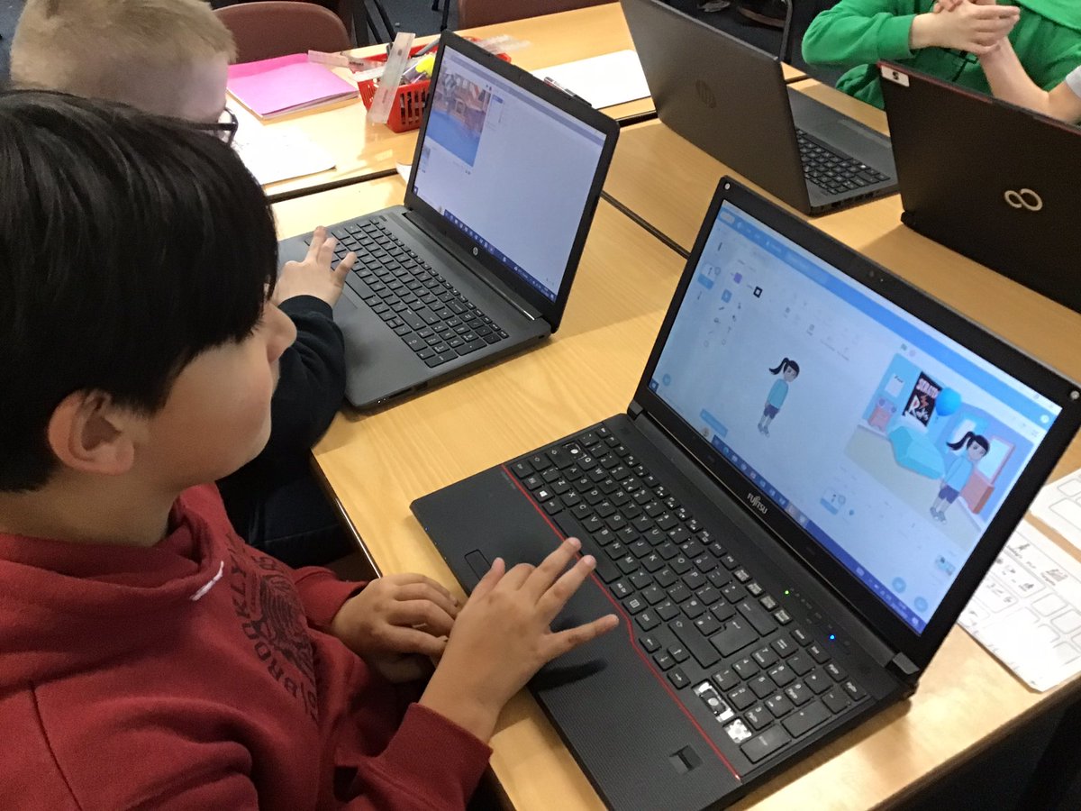 ClaphamTerrace1's tweet image. Year 4 are designing characters in computing. We are hoping to have a working animation soon! #scratch3 #computing #animations