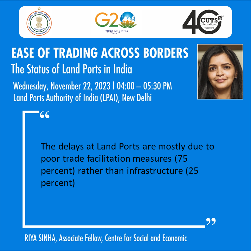 CUTS_CITEE's tweet photo. Insights from #CUTSDisseminationWorkshop on Improving #India’s Ease of #Trading across #Borders: Opportunities and Challenges in #IntegratedCheckPosts
@LPAI_Official @_RiyaSinha @nikitasingla17 @Prabir_India @arvind911 @Aditymishrgmai1 https://t.co/l3hX93C9uQ