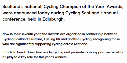 SpokesLothian's tweet photo. 🤩Congrats #MatthewBall
of @TrustLinlithgow+@WLClarion
@CyclingScotland champion for work creating @WLcyclecircuit
"a transformational space to develop skills & build confidence"
->https://t.co/aVjeXZiBbL
We've donated a WL #SpokesMap to display like @WLBikeLibrary
@kittysull1 https://t.co/ibPWcvHNm8