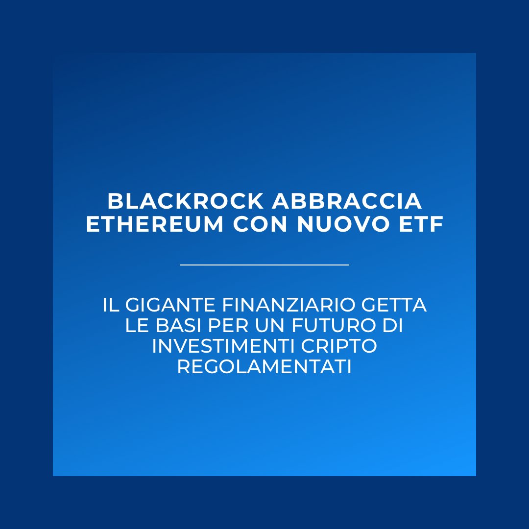 BlackRock, il più grande gestore patrimoniale al mondo, ha presentato alla Securities and Exchange Commission (SEC) statunitense la domanda per la creazione di un fondo negoziato in borsa (ETF) su Ethereum.

bit.ly/3MStUEw