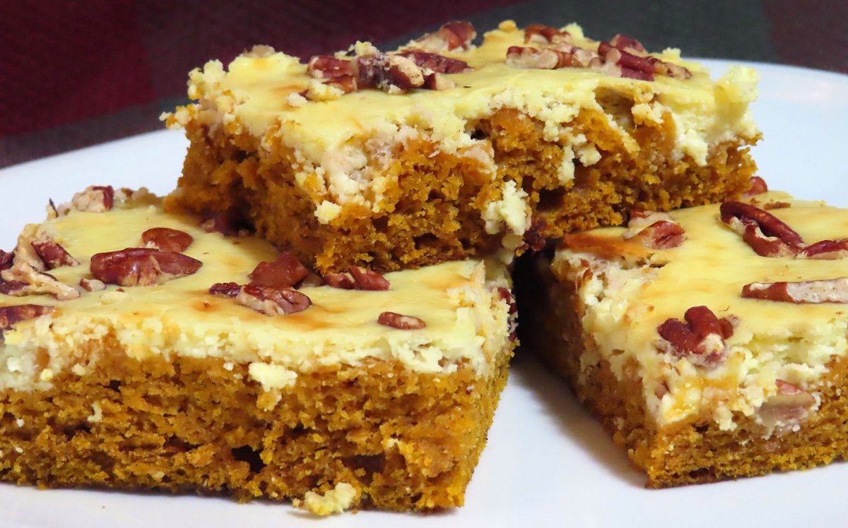 RAWhats4Dinner's tweet photo. Pumpkin Cream Cheese Bars- New Post - Watch the Video, Print the Recipe at https://t.co/1XzDZhz6Df #Thanksgiving https://t.co/1XzDZhz6Df #Thanksgiving  #recipe #recipes #dessert #WFD #pumpkin https://t.co/R50iTVuXfV