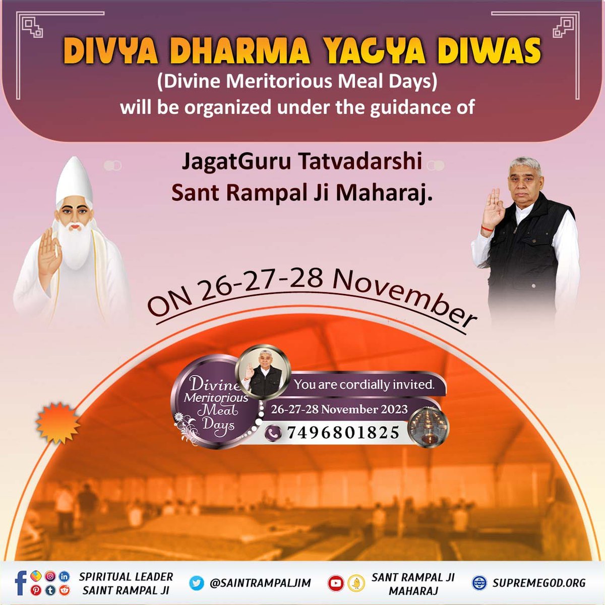 ritug120's tweet photo. #MiracleOfGodKabir_In_1513
Amazing information on Divine Dharma Yagya Day. God Kabir Ji in the form of Keshav Banjara (trader) brought sackfuls of cooked food from Satlok on nine lakh oxen and also brought one lakh servants along with him.
दिव्य धर्म यज्ञ दिवस
#GodMorningWednsday https://t.co/yTwYb5WyeY