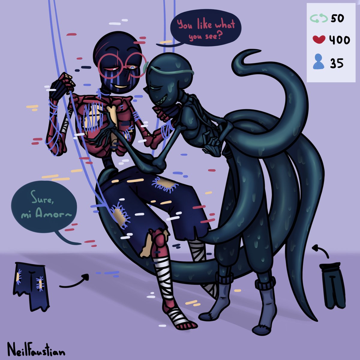 neilfaustian's tweet photo. Part 4!
I'm sorry I died, I was a little sick and busy. However, the undressing finale is coming 😳
(👤610 now)
#errormare #nighterror #errorsans #errortale #undertaleAU #NightmareSans #Dreamtale #FGOD https://t.co/OOmtCOlIuA
