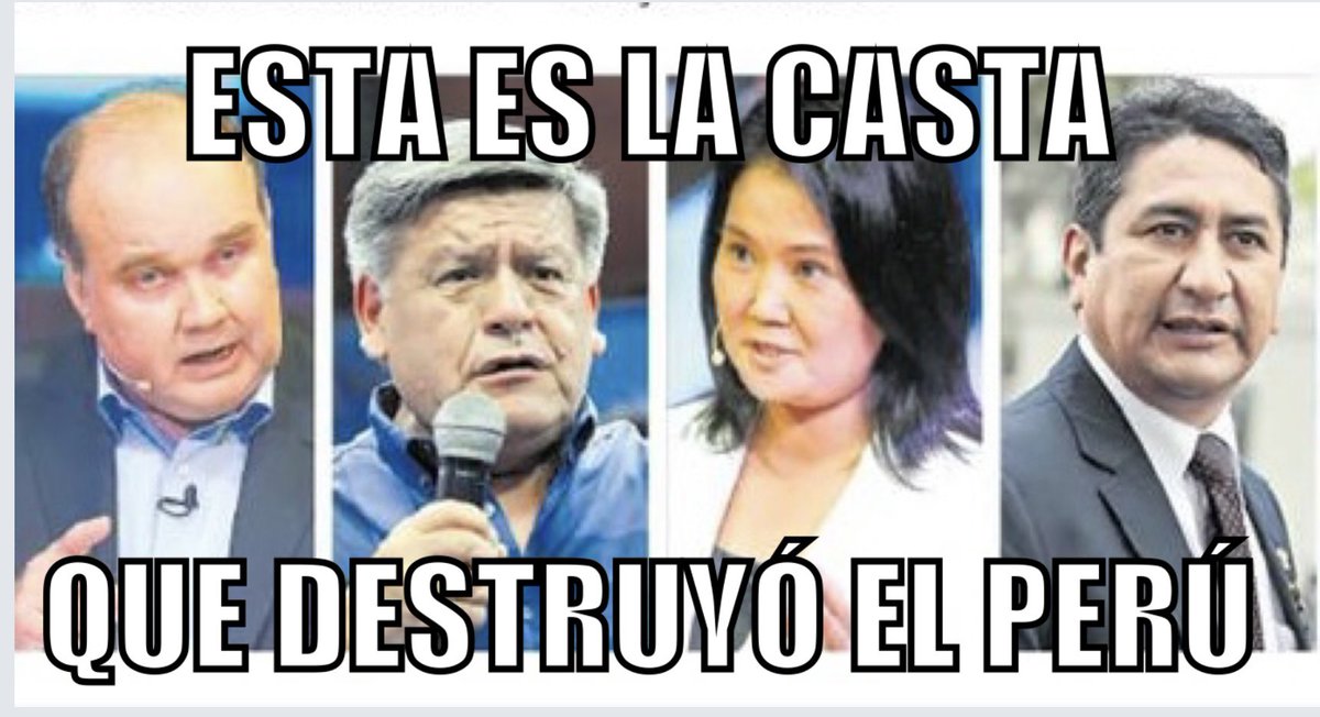 drantonioquispe's tweet photo. Fuerte y claro: Cuando vuelvas a votar, NUNCA OLVIDES a estos miserables que destruyeron el Perú!!!

Destruyeron la educación

Destruyeron la democracia

Destruyeron la economía 

Ahora quieren reelegir al peor @congresoperu de nuestra historia

No son una casta, son un cáncer!!! https://t.co/fNVVauQBSN