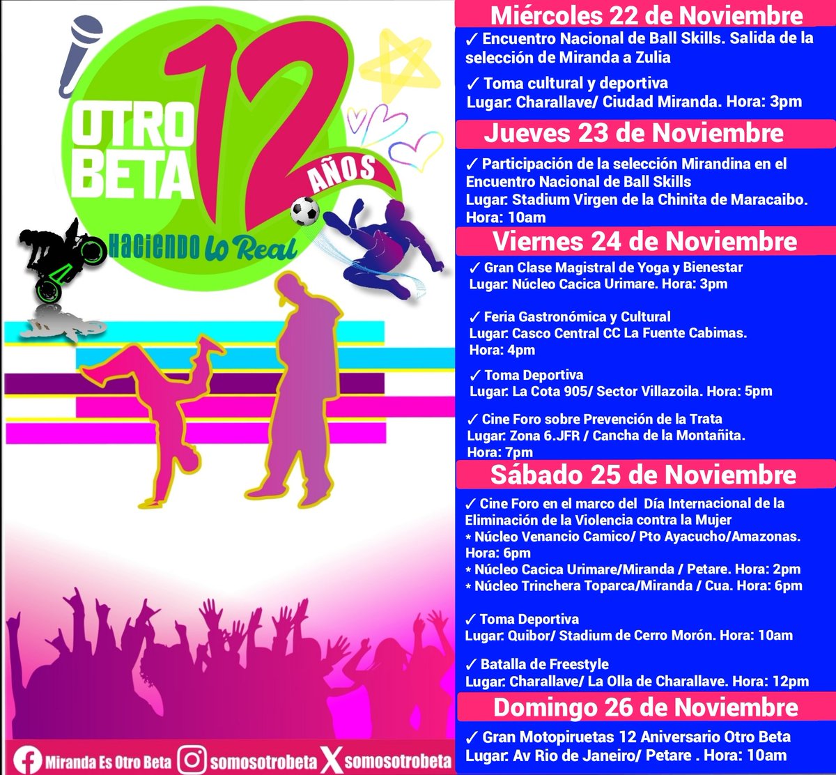 Seguimos en nuestro mes aniversario, celebrando a nuestro mejor estilo estos 12 años #Haciendoloreal desde las comunidades, barrios y caserios de Venezuela #Otrobeta #aniversario  Estamos de fiesta 💪🏼🔥🔥🔥💞⚡⚡