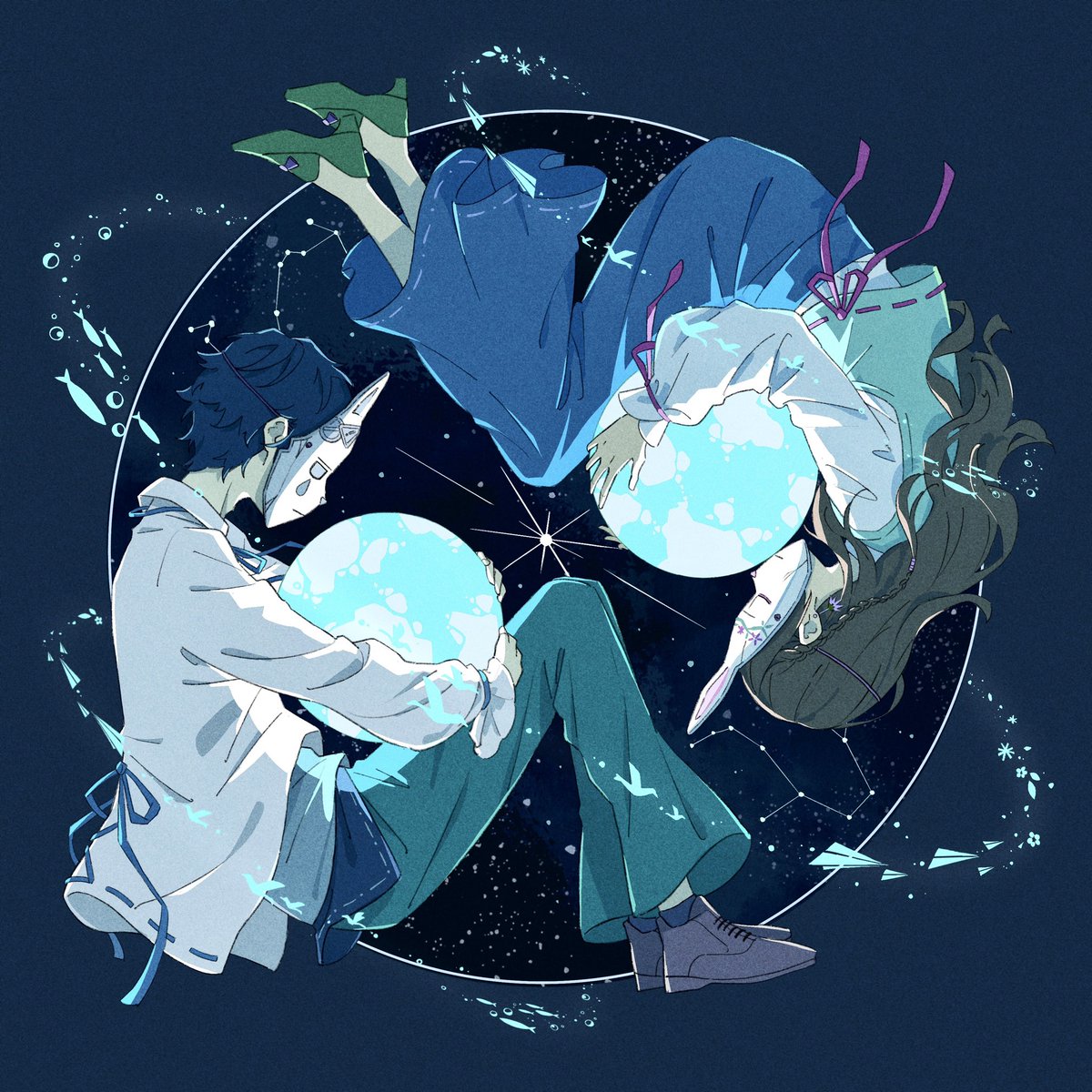 「ミセカイ1stアルバム『 Artrium 』にてジャケットイラストを描かせて頂き」|メレのイラスト