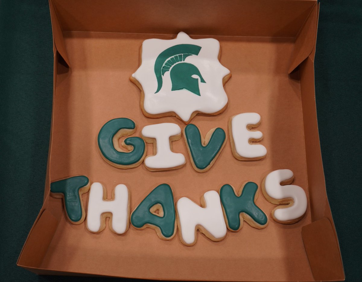 Spartans, as Thanksgiving approaches, let’s share what we are grateful for. We’ll start. We are thankful for you, our amazing alums, who have supported MSU through thick and thin. Thank you for being the Spartans who will! 💚 #MSU #Spartans