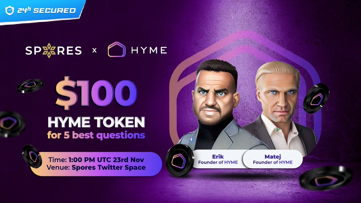 🔔 @HymeNetwork 𝐱 𝐒𝐏𝐎𝐑𝐄𝐒 𝐀𝐌𝐀 🔔 Hyme IDO is coming close, and we guess Spores fellows have many questions that need clarification! Don't worry, as we will have 2 founders of the Hyme project in the AMA session tomorrow 👀 ⏰ Time: 1 PM UTC, 23rd Nov 📍 Venue:…