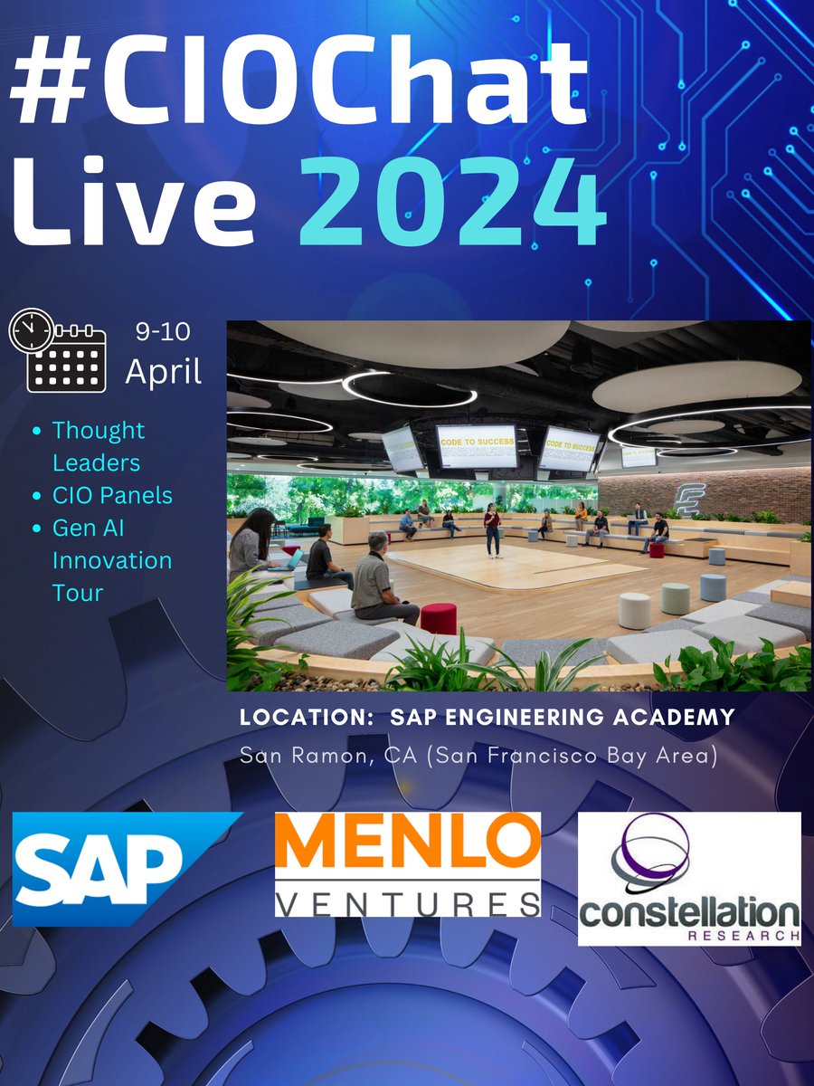 Sign up now for #CIOChat Live 2024 bit.ly/40EuDPB @CIOPaige @waynesadin @tcrawford @Pedro_BCN_MX @bjuul @_KenLeBlanc @JoeSabado