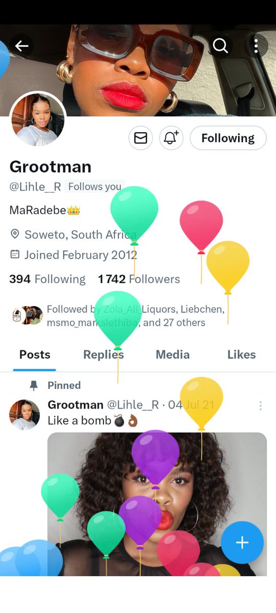 My partner in goodtimes, happy birthday sthandwa <a href="/Lihle__R/">Grootman</a> 🎈🌼🎂