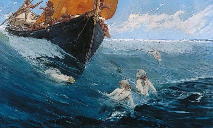 Estetism_jp's tweet photo. エドワード・マシュー・ヘイル（1852〜1924）『人魚の岩』（1884年） https://t.co/g63THmwkbG