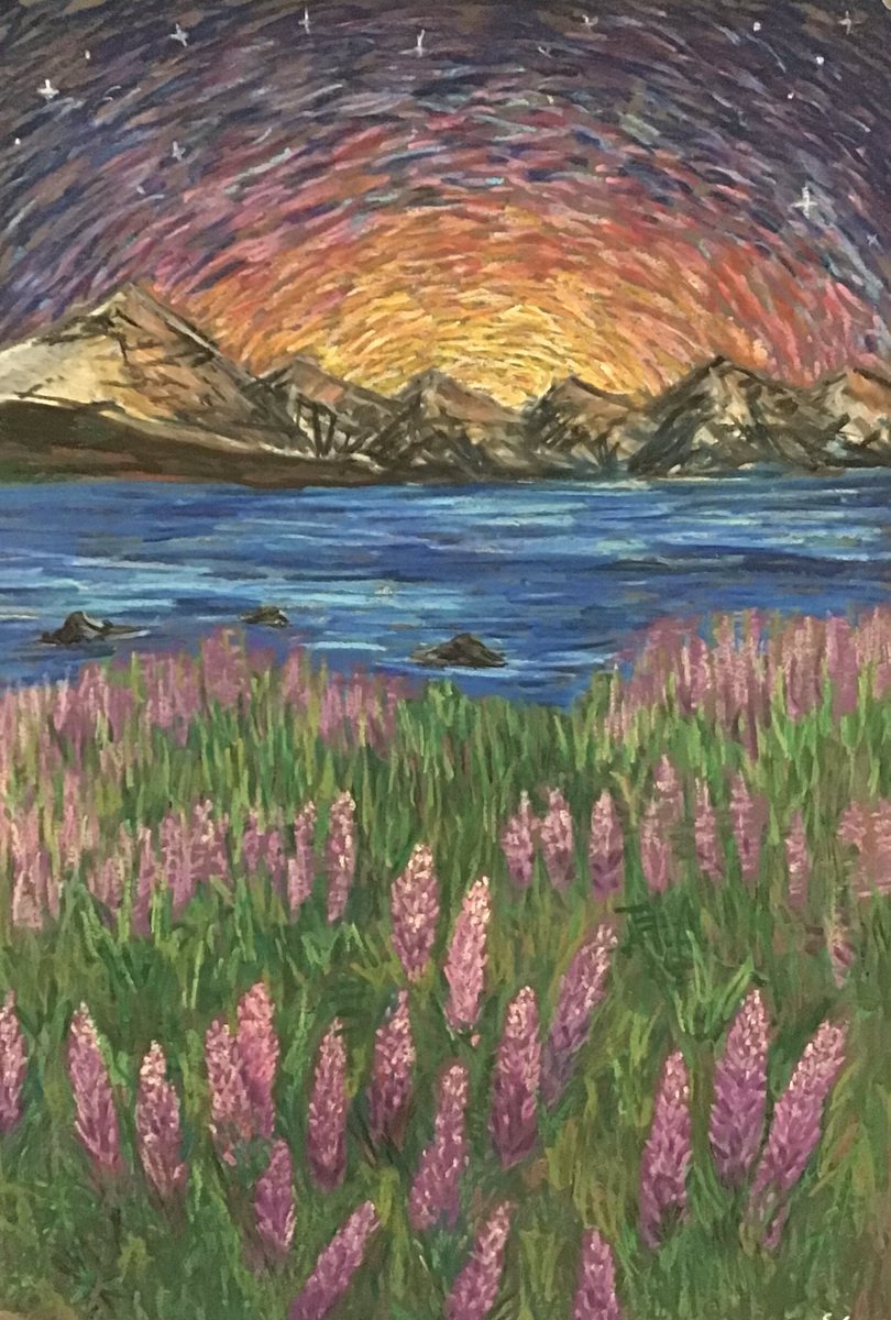 ms_cooney's tweet photo. Studio Art 2 drew oil pastel landscapes inspired by Vincent Van Goghβs use of bold color and expressive line that creates a sense of movement πππ» #403art #studentartwork #vincentvangogh https://t.co/c1AbXrtMbK