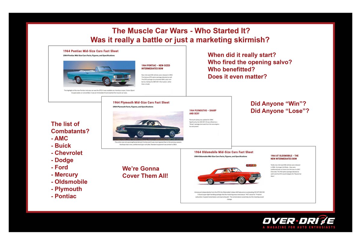 saveautohistory's tweet photo. The Muscle Car Wars – Did it really happen? Was it a fight or just a marketing skirmish? Did anyone “win”?  We’ll look at the FACTS &amp; tell the story from someone who lived it – and loved it! https://t.co/ymwbT7lPM3 See you next week! #musclecars #automotive #automotivehistory https://t.co/M8N1vpgFzy