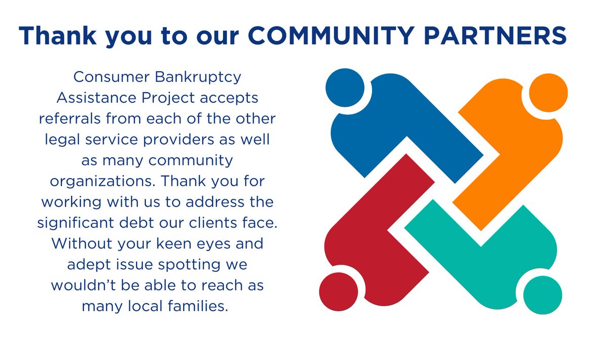 cbap_phl's tweet photo. Philadelphia is lucky to have such a robust legal services community. A big THANK YOU to our community partners! Our clients' legal issues are often intertwined &amp;we appreciate the cooperation  so we can holistically approach a client while focusing on their debt. THANK YOU https://t.co/UTcUC5mEJM