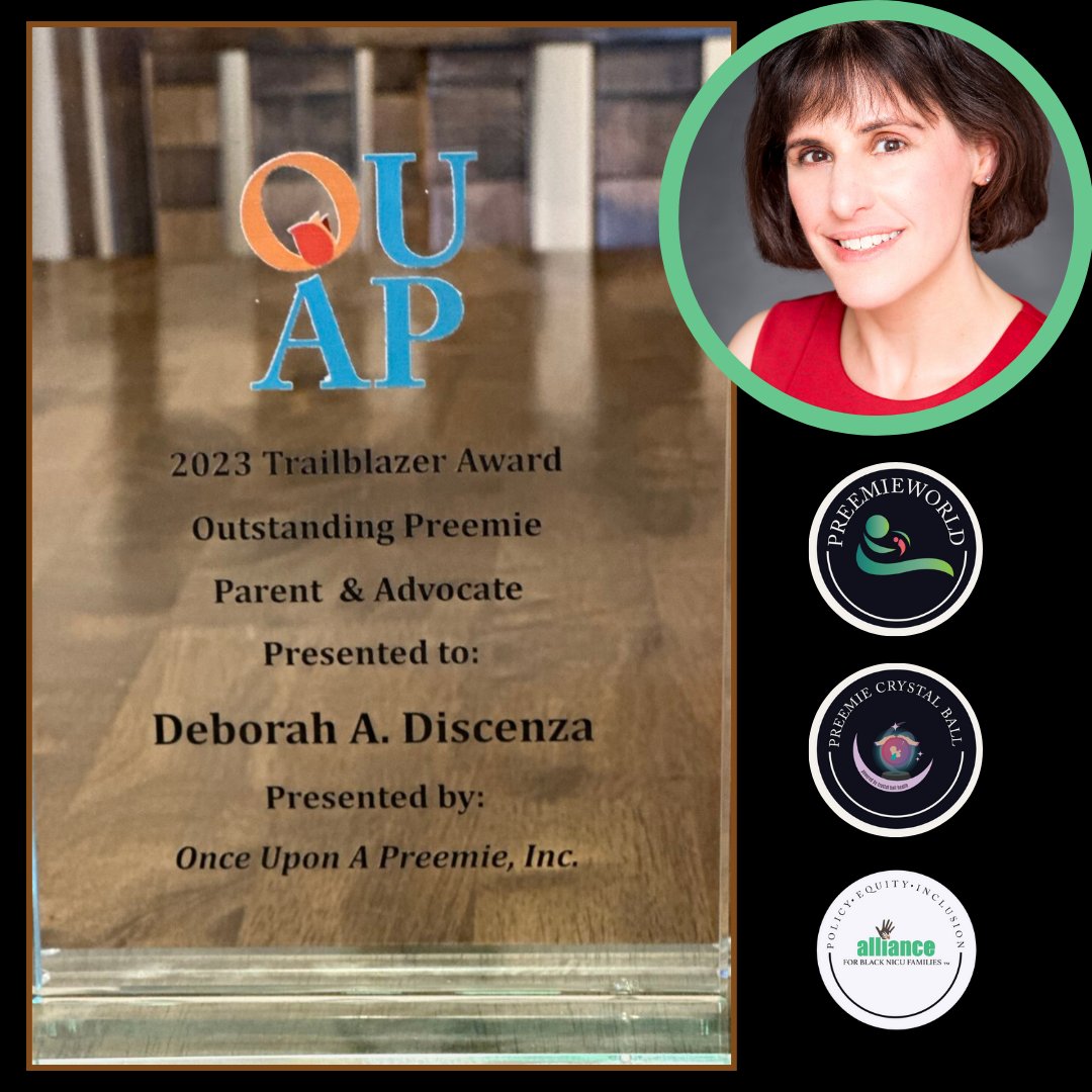 CONGRATULATIONS:  A big shoutout to our very own Deb Discenza for receiving the 2023 Trailblazer Award presented by OUAP! We, here at PreemieWorld and the Alliance are very proud of this hardworking preemie advocate!