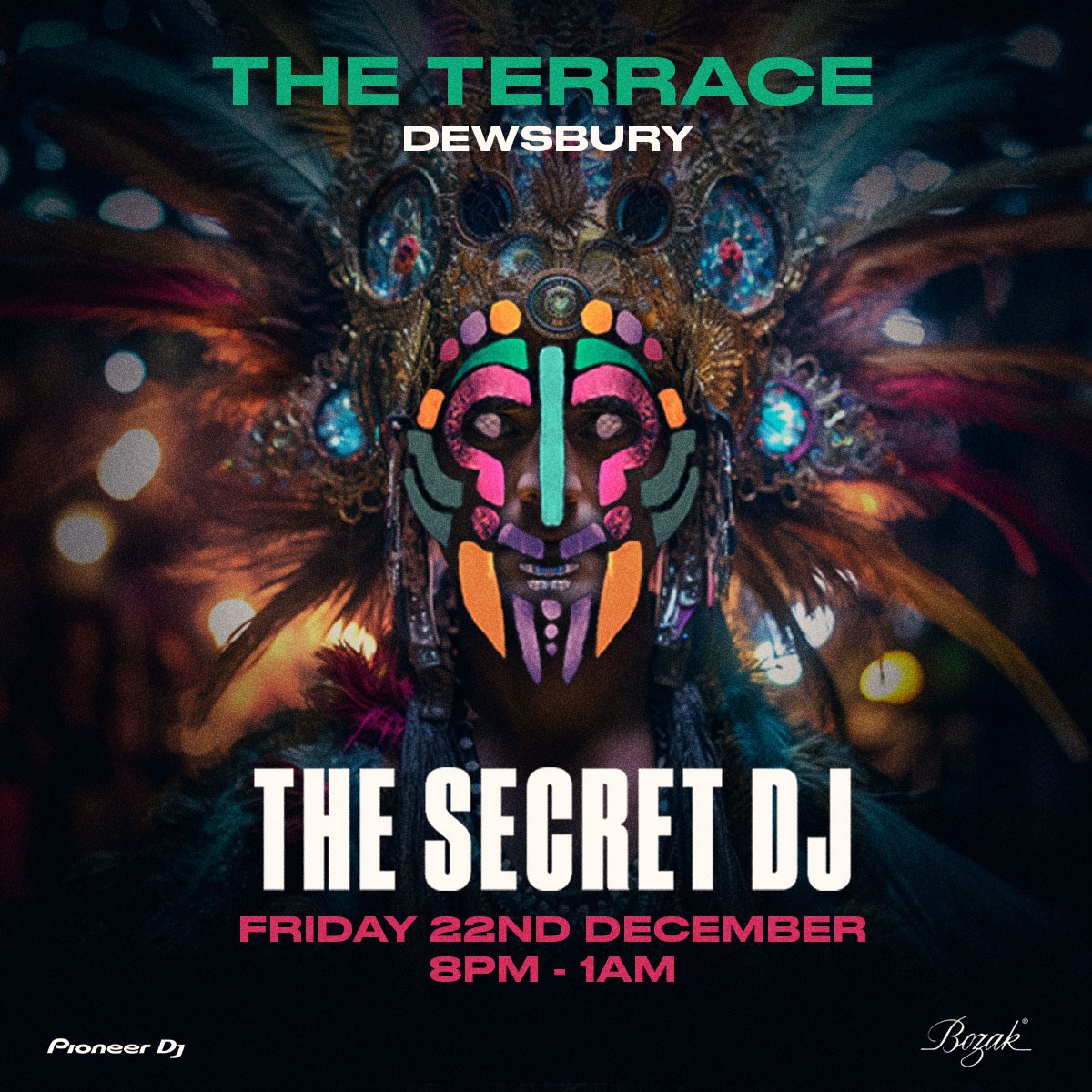 TheTerraceDews's tweet photo. Coming on 22/12, a rare chance to see @SecretDJBook in #Dewsbury. A must for house music fans, this will kick your Christmas weekend off with a bang - DON'T MISS IT!
Early bird tickets on sale now https://t.co/rEiCTKjdL9
#secretdj #housemusic #acidhousemusic https://t.co/V2mmpm4lgS