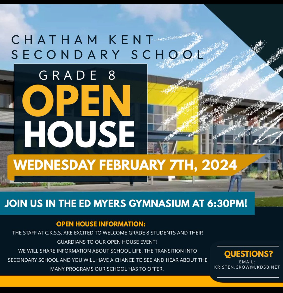 Save the date if you are a grade 8!!