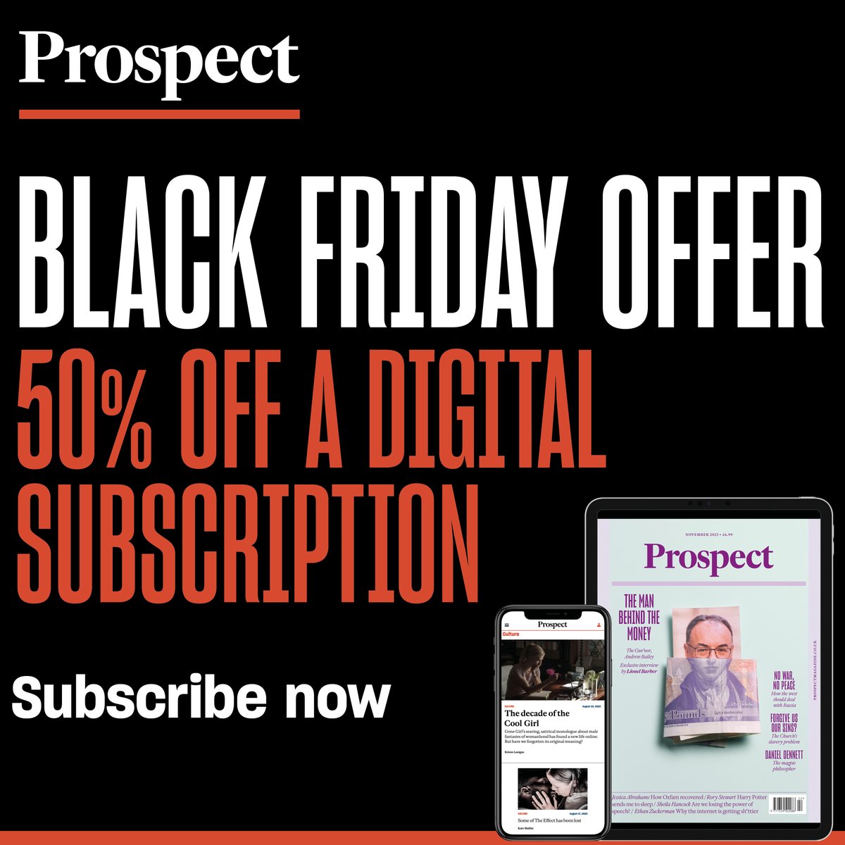 If you’ve ever toyed with the idea of subscribing to @prospect_uk today would be a very good day to do so.   You can get 50% off a digital subscription and escape,the echo chamber for a year