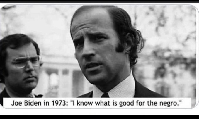 Joe Biden in 1973 : " I know what is good for the negro"
#HIAW