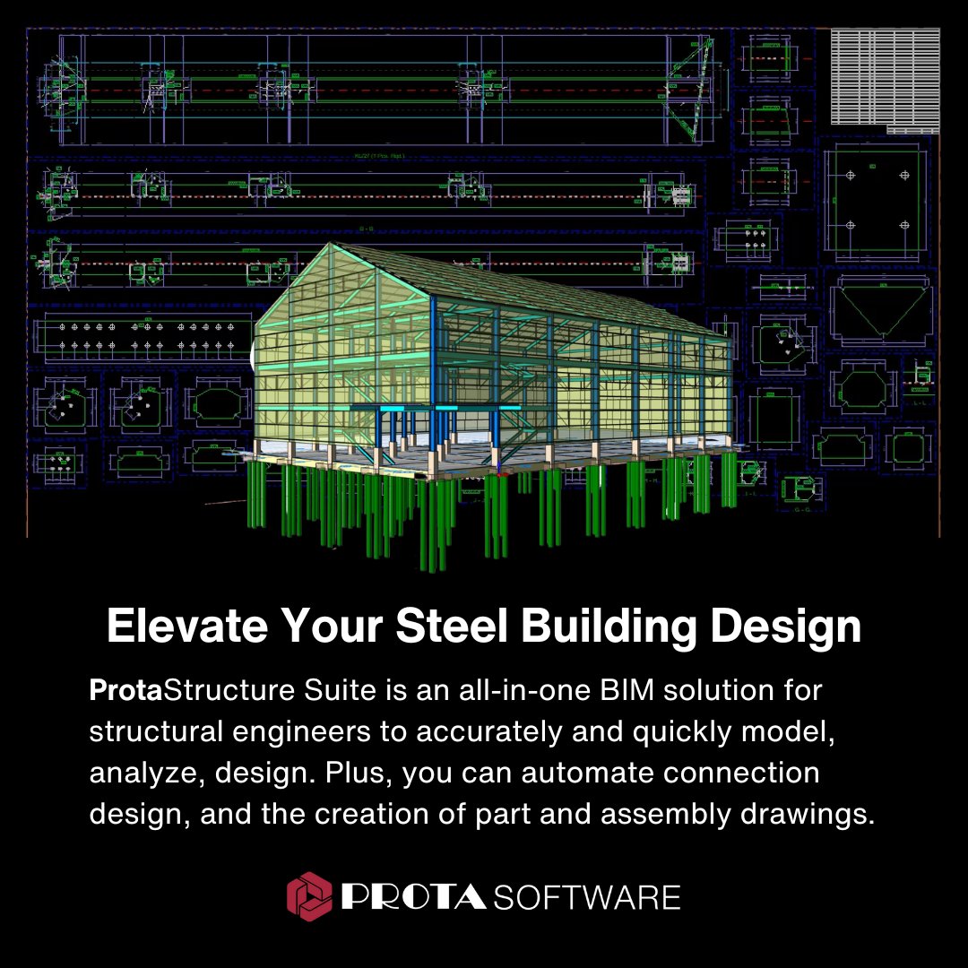 ProtaSoftware's tweet image. Step up your #engineering game with #ProtaStructureSuite2024 🛠️! #Design, draw, and collaborate with ease. Time-saving features meet advanced #BIM integration for a seamless experience.