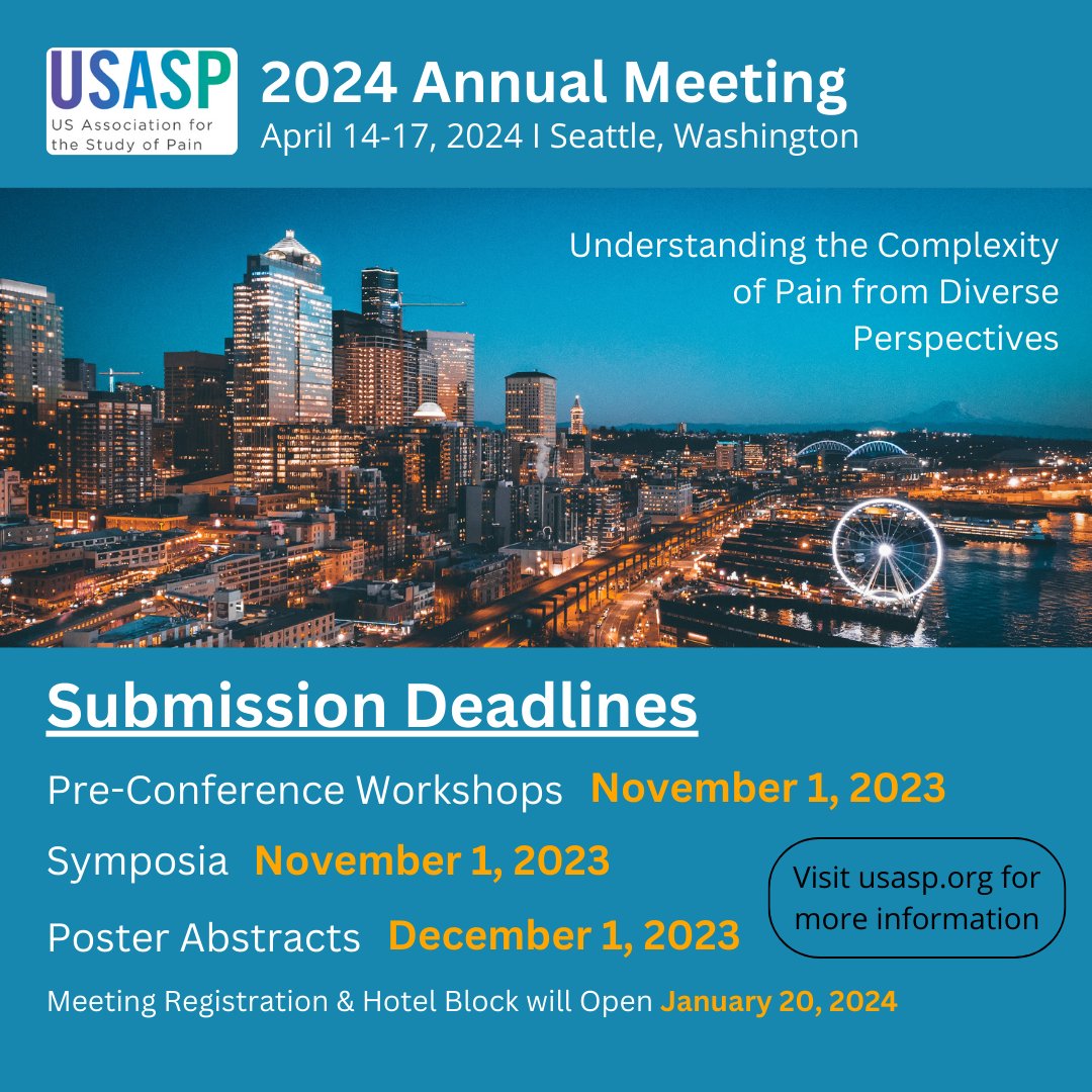 🔷Poster abstract submission deadline for #USASP2024 is fast approaching on Dec 1st! 🔷Submit here usasp.memberclicks.net/call-for-abstr… and make sure to follow the submission guidelines! 🔷We hope to see you in beautiful #Seattle!