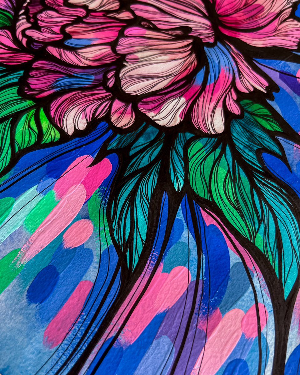 Details 💖 #ArtistOnTwitter #acrylicpainting #nft #NFTCommunity #plotnikovaART #botanicalart #botanicalpainting #artgallery #pink