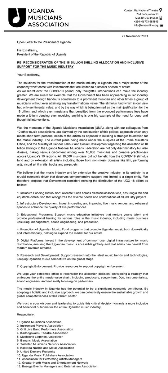 UGANDA MUSICIANS ASSOCIATION tweet media