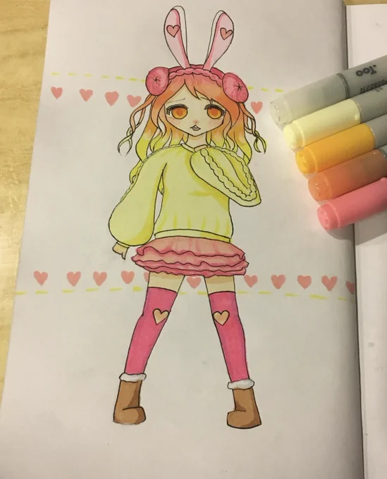 5 year art improvement   2018 vs 2023 lmaooo I used to be a copics kawaii artist wannabe