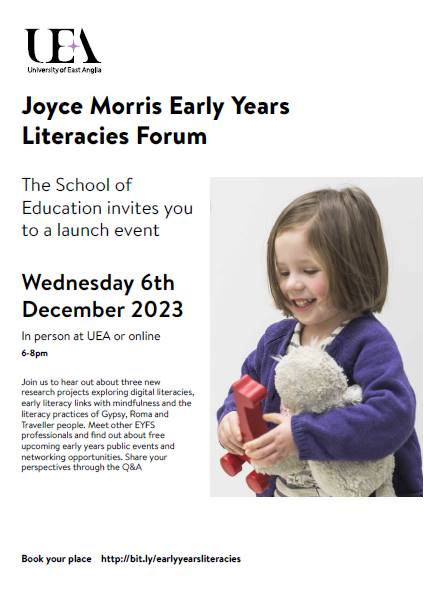 MilliganEleanor's tweet photo. Very excited about our upcoming #EarlyYears #Literacies launch event @UeaEDU connecting #earlyyears teachers, leaders and researchers. #EYTalking Join us https://t.co/4ty8e2BE5e https://t.co/OFfTu47AM7